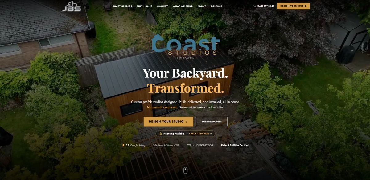 JBS Built - Homepage hero with drone video