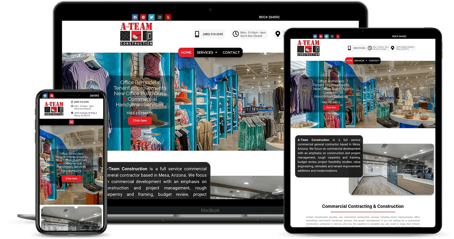 Commercial Construction Contractors Website Designs
