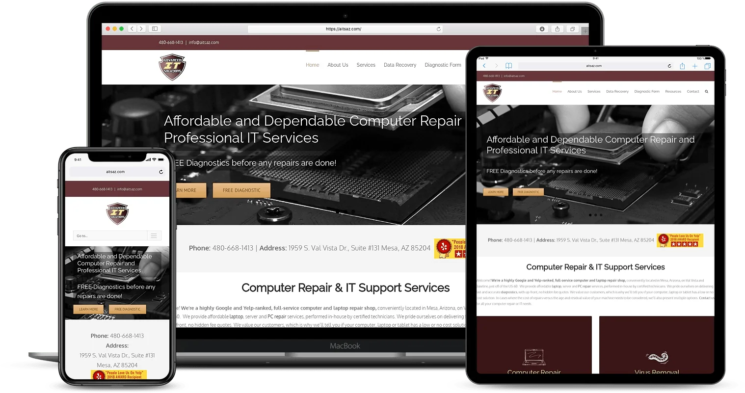 Tech & Computer Repair Business Website Designs