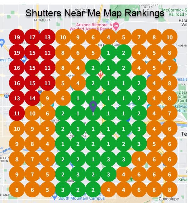 Shutters Near Me Map Rankings