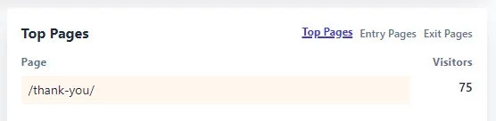 Thank You Page Visits Confirming Lead Submissions