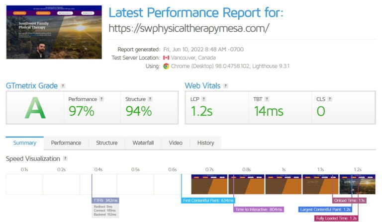 Website Speed Test For Sw Physical Therapy