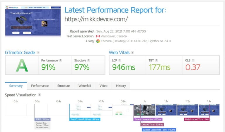 Website Speed Test Mikki Device